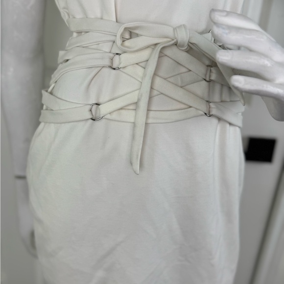 H:OURS Ivory Ralph Bodycon Dress sz Large Cream Cocktail Womens. A19 - Picture 6 of 14